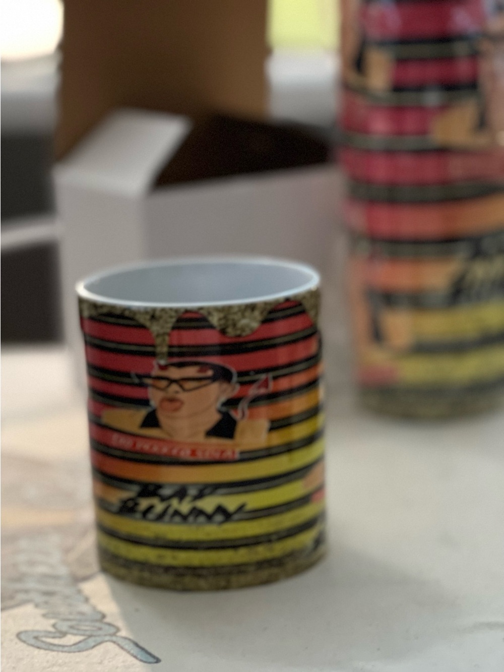 Bad Bunny Yellow Striped Tumbler & Mug Set - Picture 5 of 12